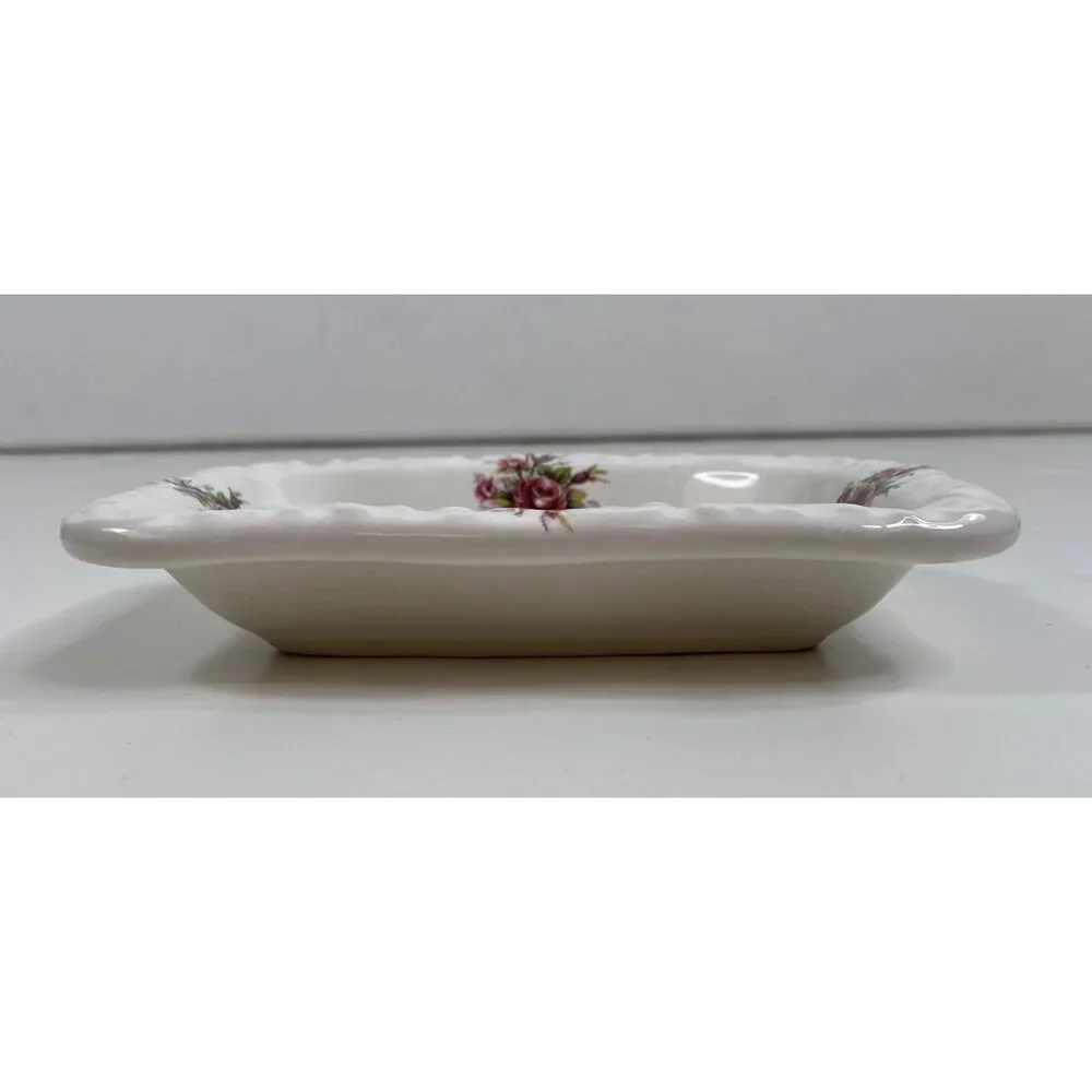 Vintage VB Athena Floral Shaving Mug Brush Holder & Soap Dish Set Vintage